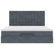 Османска легло с матраци, тъмносиво, 180x200 см, кадифе