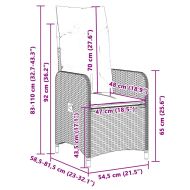 Градински бистро комплект с възглавници 5 части кафяв полиратан