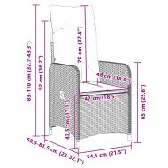 Градински бистро комплект с възглавници 5 части кафяв полиратан