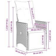 Градински бистро комплект с възглавници 9 части кафяв полиратан