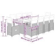 Градински бистро комплект с възглавници 11части бежов полиратан