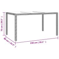 Градински бистро комплект с възглавници 7 части бежов полиратан