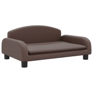 Детски диван кафяв 70x45x30 см изкуствена кожа