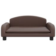 Детски диван кафяв 70x45x30 см изкуствена кожа