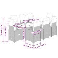 Градински бистро комплект с възглавници 9 части бежов полиратан