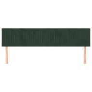 Горна табла за легло, 2 бр, тъмнозелена, 100x5x78/88 см, кадифе