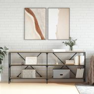 Конзолна маса дъб сонома 180x30x75 см инженерно дърво и желязо