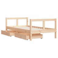 Рамка за детско легло с чекмеджета 80x160 см бор масив
