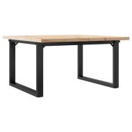 Кафе маса О-образна рамка 80x80x45,5 см бор масив и чугун