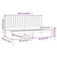 Дневно легло без матрак, 90x200 см, борово дърво масив