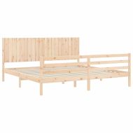 Рамка за легло с табла, 200x200 см, дърво масив