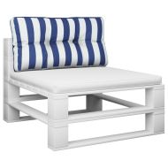 Палетна възглавница синьо-бяло райе 70x40x12 см текстил