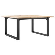 Кафе маса О-образна рамка 80x80x45 см бор масив и чугун