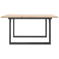 Кафе маса О-образна рамка 80x80x45 см бор масив и чугун