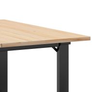 Кафе маса О-образна рамка 80x80x45 см бор масив и чугун