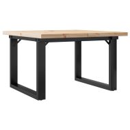 Кафе маса О-образна рамка 60x60x40,5 см бор масив и чугун