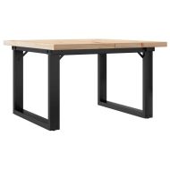 Кафе маса О-образна рамка 60x60x40,5 см бор масив и чугун