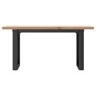Кафе маса О-образна рамка 100x50x45,5 см бор масив и чугун