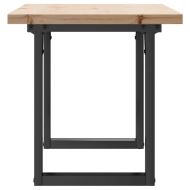 Кафе маса О-образна рамка 100x50x45,5 см бор масив и чугун