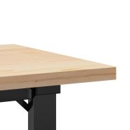 Кафе маса О-образна рамка 100x50x45,5 см бор масив и чугун