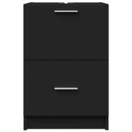 Долен шкаф за мивка, черен, 40x37x59 см, инженерно дърво