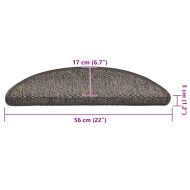 Самозалепващи стелки за стълби сизал 15бр 56x17x3см кафявобежов