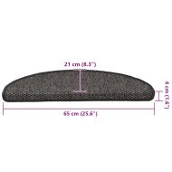 Стелки за стълби сизалена визия 15 бр 65x21x4 см кафяво-бежови