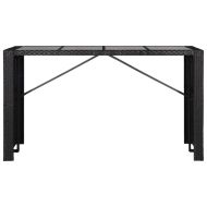 Градински трапезен комплект, 9 части, черен полиратан