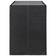 Градински трапезен комплект, 9 части, черен полиратан