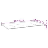 Пейка Батавия с възглавница на сиво каре, 120 см, тик масив