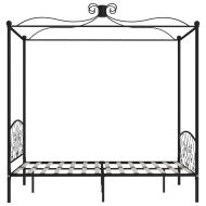 Рамка за легло с балдахин, черна, метал, 140x200 cм