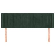 Горна табла за легло, тъмнозелена, 147x16x78/88 см, кадифе