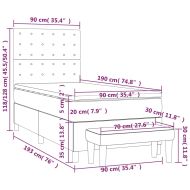 Боксспринг легло с матрак, тъмнозелена, 90x190 см, кадифе