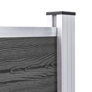 Комплект оградни панели, WPC, 872x105 см, черен