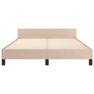 Рамка за легло с табла, капучино, 140x190 см, изкуствена кожа