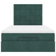 Османска легло с матраци, тъмнозелено, 120x200 см, кадифе