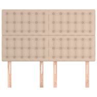 Табла за легло, цвят капучино, 144x5x118/128 см, изкуствена кожа