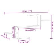 Стенен рафт, старо дърво, 104x15x49 см, инженерно дърво