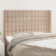 Горна табла с уши, капучино, 147x16x118/128 см, изкуствена кожа