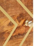 Висок шкаф, кафяво и черно, 40x33,5x110 см, мангово дърво масив