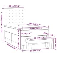 Боксспринг легло с матрак, синя, 90x200 см, плат