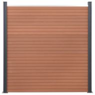 Комплект ограден панел, кафяв, 526x186 см, WPC