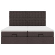 Османска легло с матраци, тъмнокафяво, 200x200 см, плат