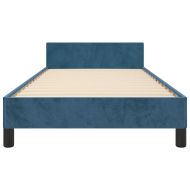 Рамка за легло без матрак, тъмносиня, 90x190 см, кадифе
