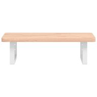 Стенен рафт за мивка, стомана и масивно дърво бук