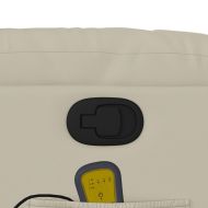 Изправящ масажен реклайнер стол, кремав, изкуствена кожа