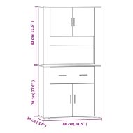 Висок шкаф, бетонно сив, инженерно дърво
