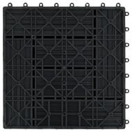 22 бр декинг плочки, 30x30 см, 2 кв.м., WPC, черни