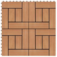 22 бр декинг плочки, 30x30 см, 2 кв.м., WPC, тиков цвят