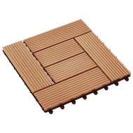 22 бр декинг плочки, 30x30 см, 2 кв.м., WPC, тиков цвят